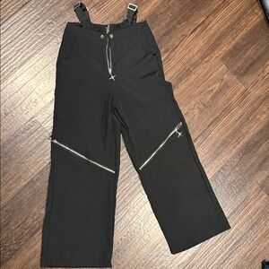 Black Men's Cargo Zip Detail Pants